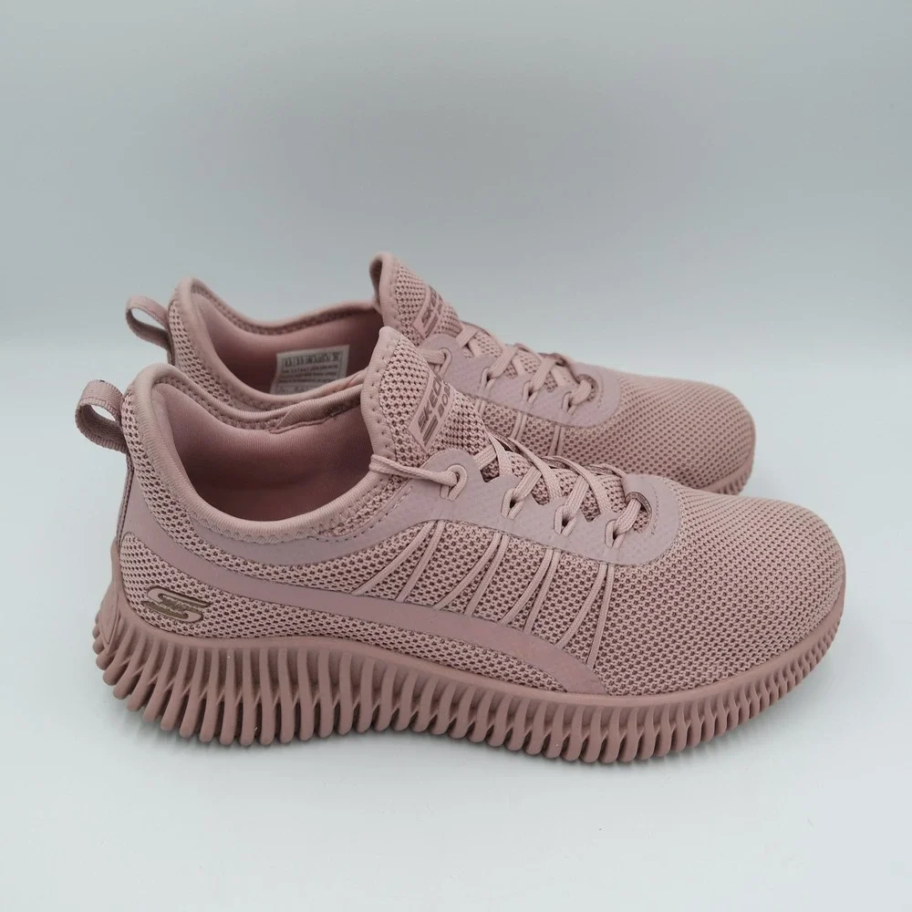 Skechers BOBS Sport Squad Mauve Pink Knit Sneakers 117417 Womens 6.5